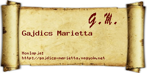Gajdics Marietta névjegykártya